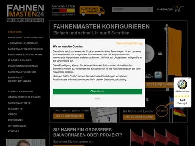 Website von Fahnenmasten24.de - Stein HGS GmbH
