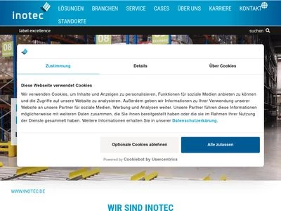Website von inotec Barcode Security GmbH
