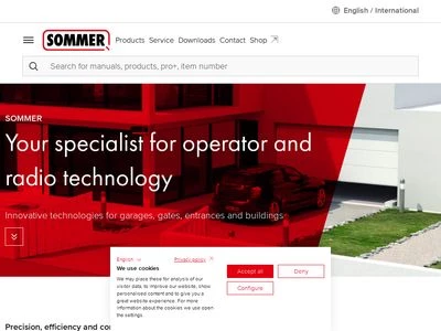Website von SOMMER Antriebs-und Funktechnik GmbH