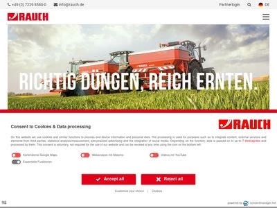 Website von RAUCH Landmaschinenfabrik GmbH