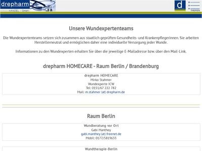 Website von drepharm HANDEL GmbH