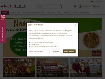 Website von Edora Gewürze Eduard Dornberg GmbH & Co. KG