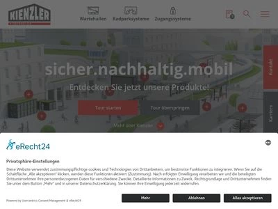 Website von Kienzler Stadtmobiliar GmbH
