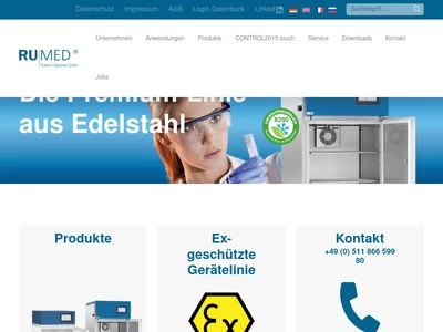 Website von Rubarth Apparate GmbH