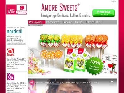 Website von Amore Sweets GmbH
