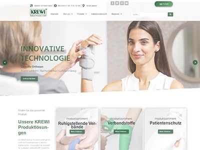Website von KREWI Medical Produkte GmbH