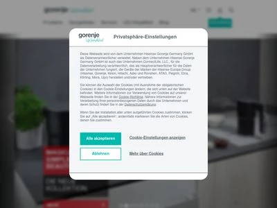 Website von Gorenje Vertriebs GmbH