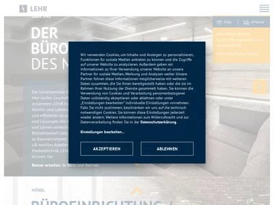 Website von LEHR GmbH