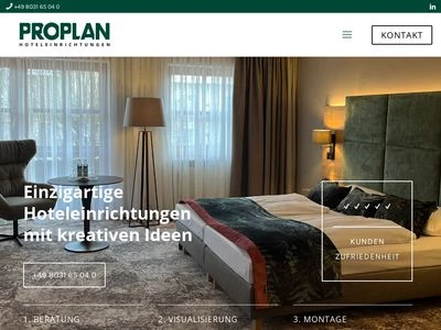 Website von PROPLAN Einrichtungs GmbH und Co. KG 
