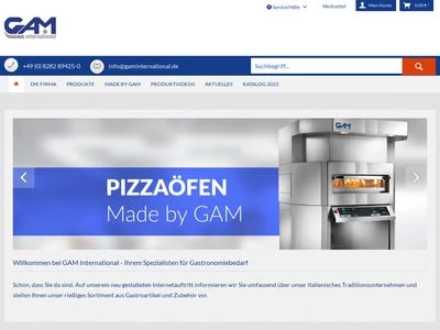 Website von GAM International GmbH