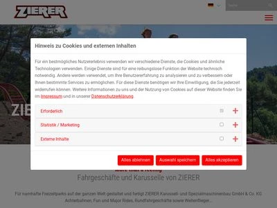 Website von ZIERER GmbH