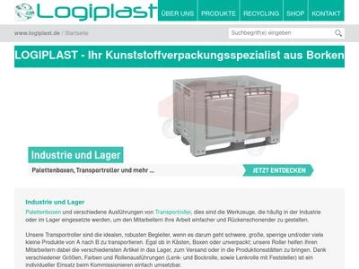 Website von Logiplast GmbH