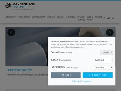Website von Mannesmann Line Pipe GmbH