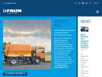 Website von FAUN Umwelttechnik GmbH & Co. KG