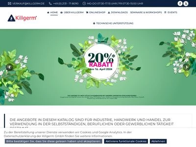 Website von Killgerm GmbH