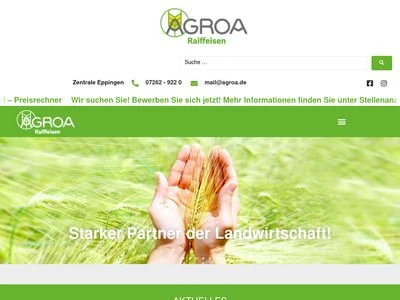 Website von Agroa Raiffeisen eG