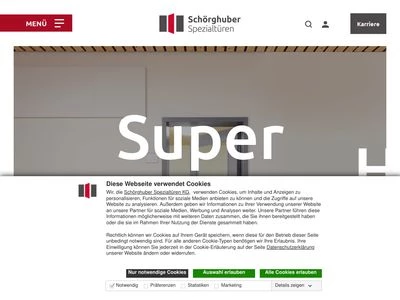 Website von Schörghuber Spezialtüren KG