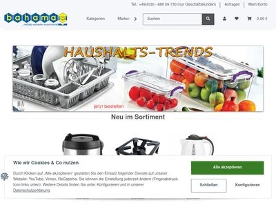 Website von Bahama Warenvertriebs GmbH