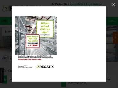 Website von REGATIX Betriebseinrichtungen GmbH