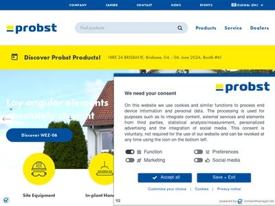 Website von Probst GmbH