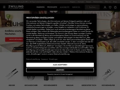 Website von ZWILLING J.A. Henckels Deutschland GmbH