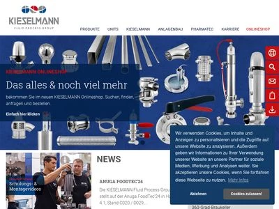 Website von KIESELMANN GmbH