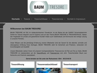 Website von Baum Tresorbau