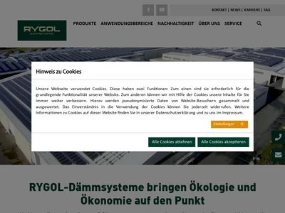 Website von RYGOL DÄMMSTOFFE Werner Rygol GmbH & Co. KG
