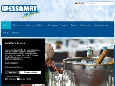 Website von WESSAMAT Eismaschinenfabrik GmbH
