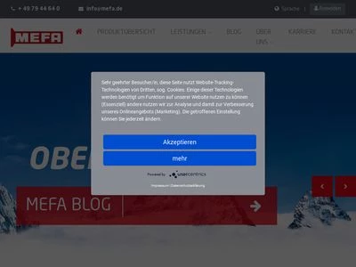 Website von MEFA Befestigungs- und Montagesysteme GmbH