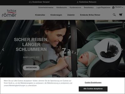 Website von Britax Römer Kindersicherheit GmbH