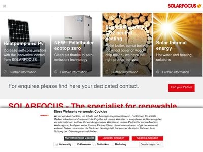 Website von SOLARFOCUS GmbH