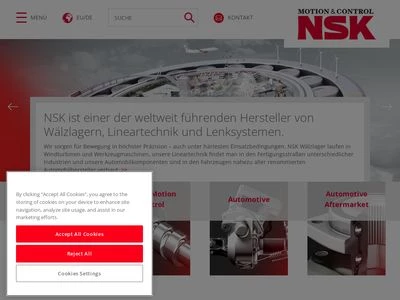 Website von NSK Deutschland GmbH