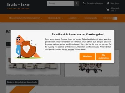 Website von bak-tec GmbH