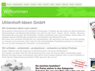 Website von Uhlenhoff-Ideen GmbH