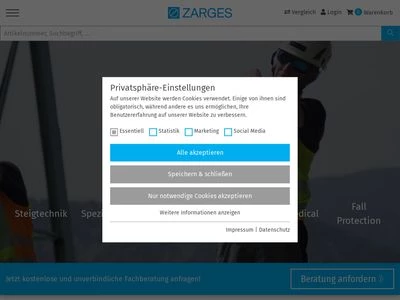 Website von ZARGES GmbH