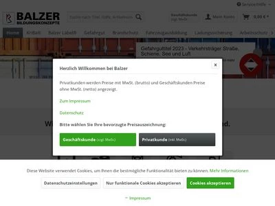 Website von Balzer Bildungskonzepte GmbH