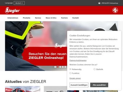 Website von Albert Ziegler GmbH & Co. KG