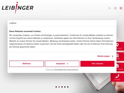 Website von Paul Leibinger GmbH & Co. KG Nummerier- und Markierungssysteme
