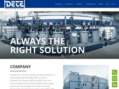Website von DETE Dr. Tettenborn GmbH