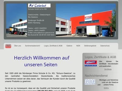 Website von Schuco Gewürze - Schulze & Co. KG