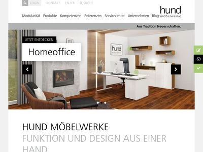 Website von Hund Möbelwerke GmbH & Co KG