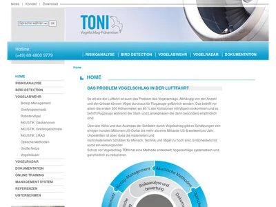 Website von TONI Bird Control Solutions GmbH & Co. KG