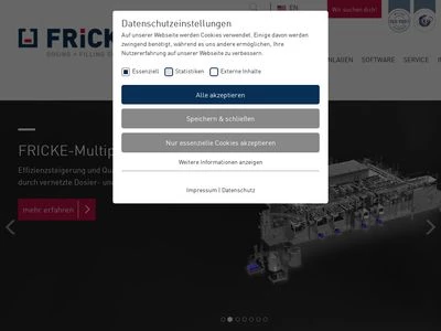 Website von FRICKE Abfülltechnik GmbH & Co. KG