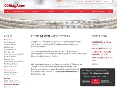 Website von Ortlinghaus-Werke GmbH