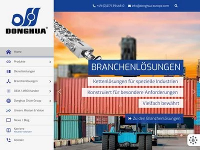 Website von Donghua Industries Europe GmbH