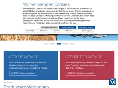 Website von GEDORE Werkzeugfabrik GmbH & Co. KG