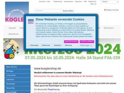 Website von Winfried Kögler GmbH