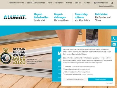 Website von ALUMAT-Frey GmbH