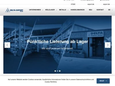 Website von Delta Export GmbH